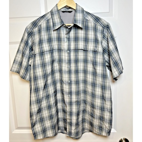 Wrangler Other - Wrangler ATG Plaid Button Up Shirt Men's Medium Mesh Yoke‎ Poly Nylon Quick Dry